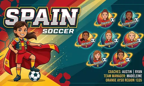 Spain Soccer AI image template