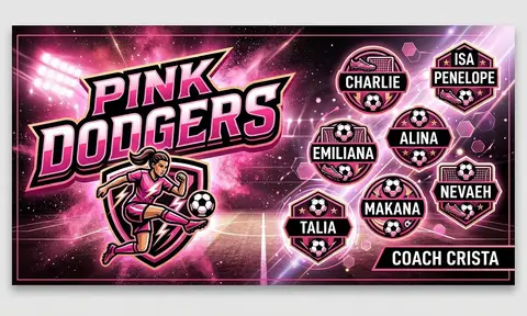 Pink dodgers Soccer AI image template