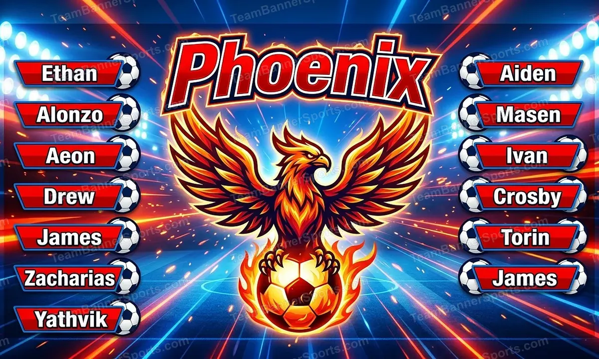 Phoenix soccer team banner created with AI
