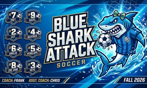 Blue Shark Attack Soccer AI image template