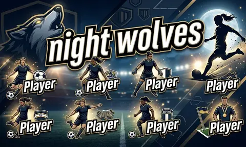 night wolves Soccer AI image template