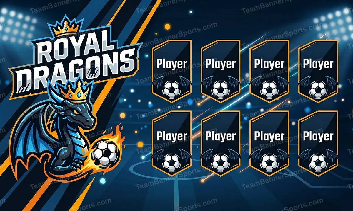Royal Dragons soccer team banner created with AI