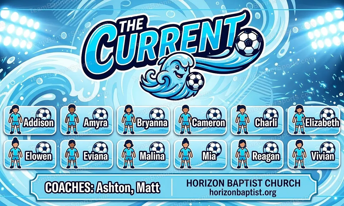 The Current soccer team banner created with AI