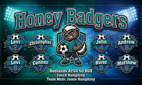 Honey Badgers Soccer AI image template