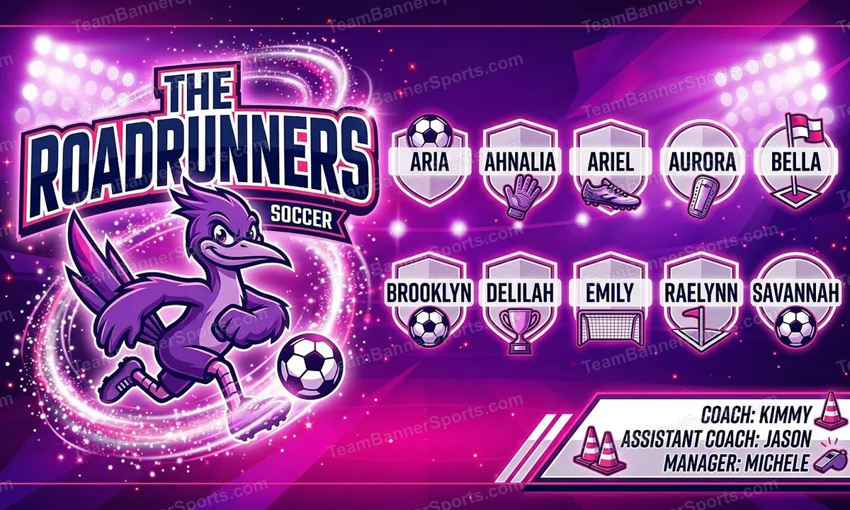 The Roadrunners soccer team banner created with AI