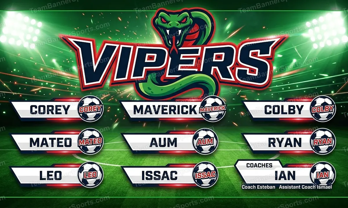 Vipers soccer team banner created with AI
