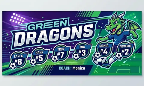 Green Dragons Soccer AI image template