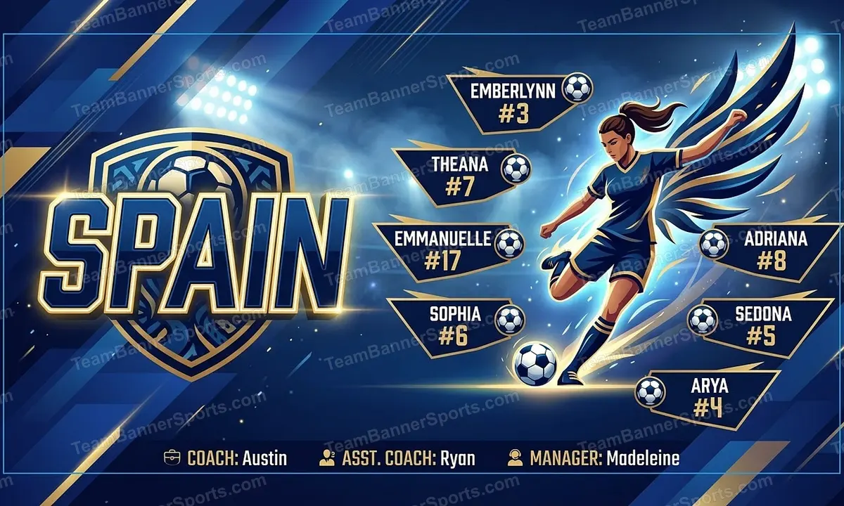 Spain soccer team banner created with AI