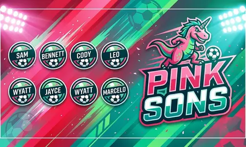 pink sons Soccer AI image template