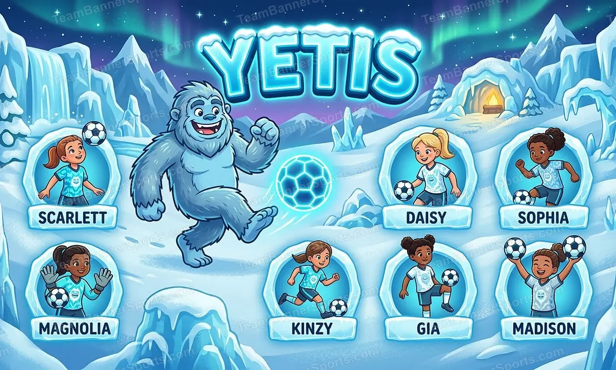 Yetis soccer team banner created with AI