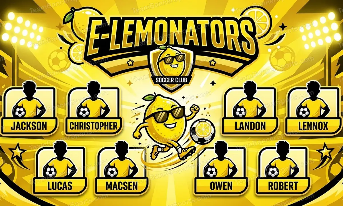 E-lemonators soccer team banner created with AI