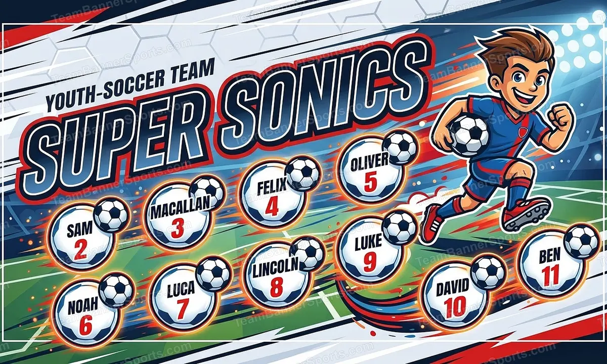 Super Sonics soccer team banner created with AI