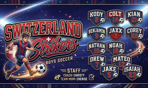 Switzerland Strikers Soccer AI image template
