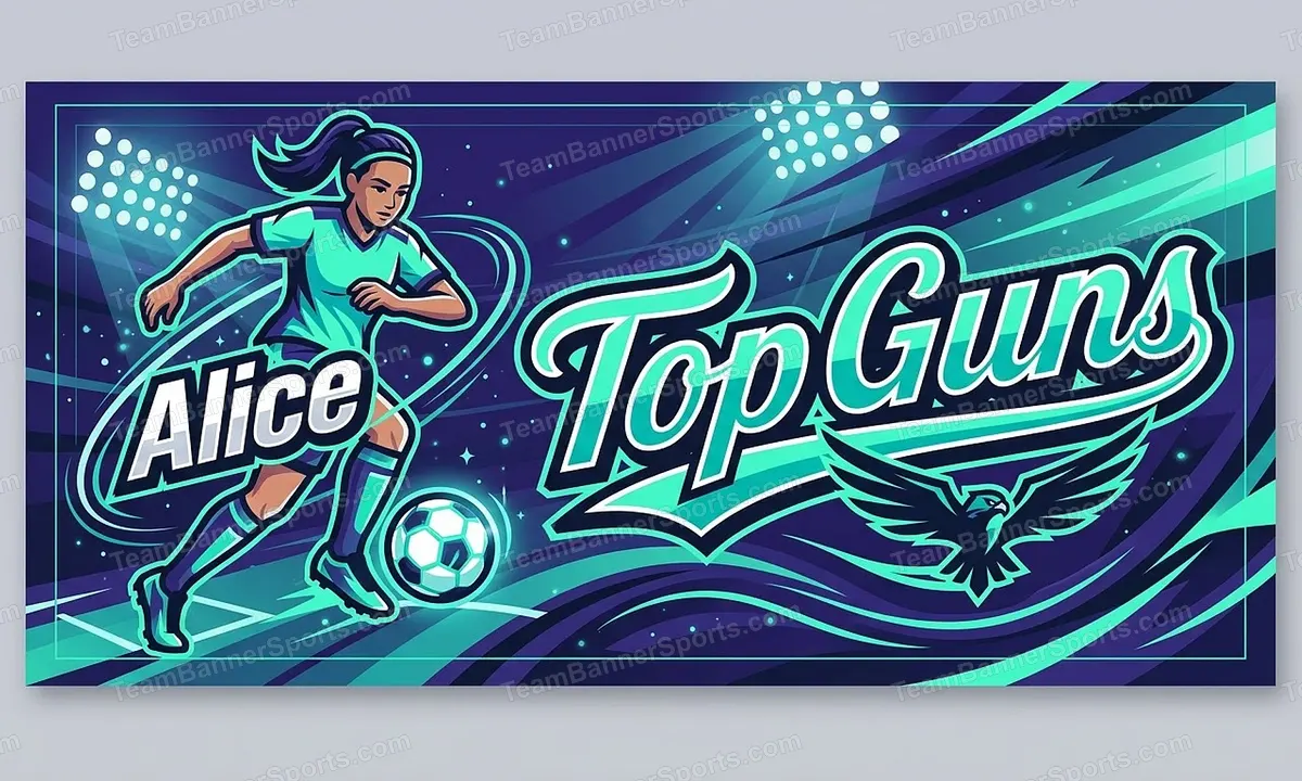 Top Guns soccer team banner created with AI
