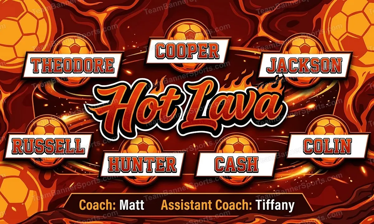Hot Lava soccer team banner created with AI