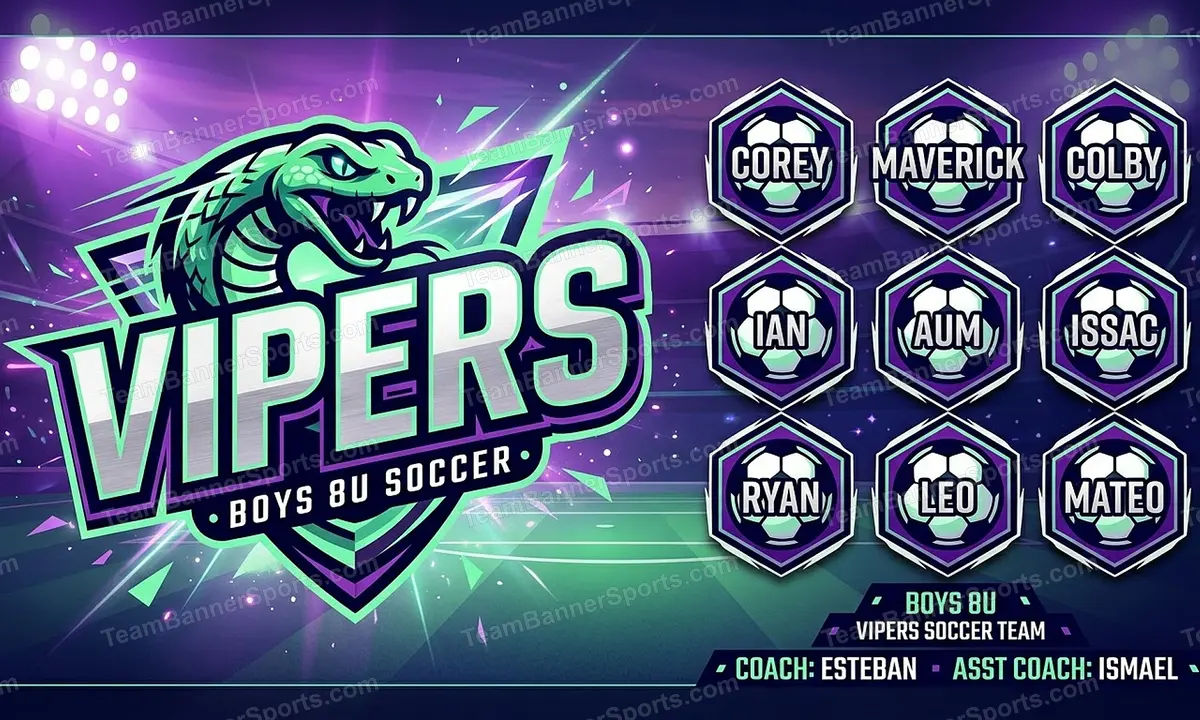 Vipers soccer team banner created with AI