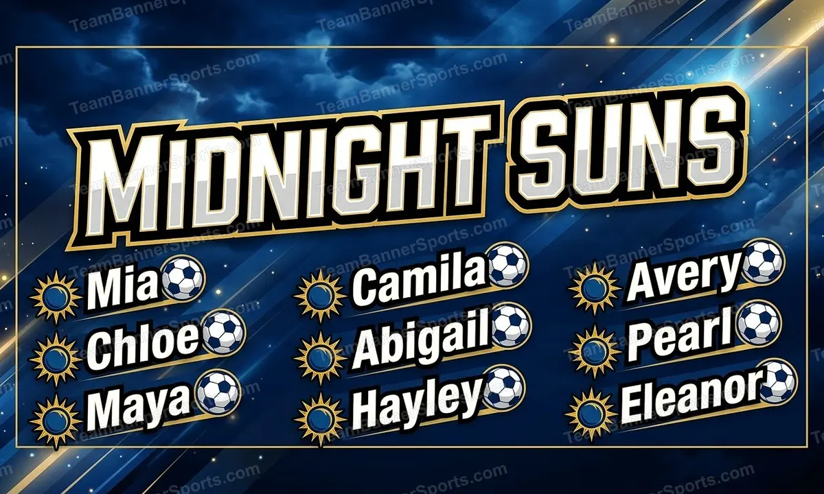 Midnight Suns soccer team banner created with AI