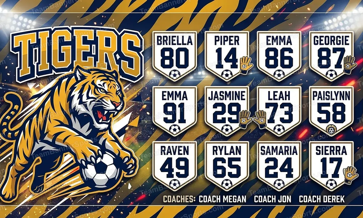 Tigers soccer team banner created with AI