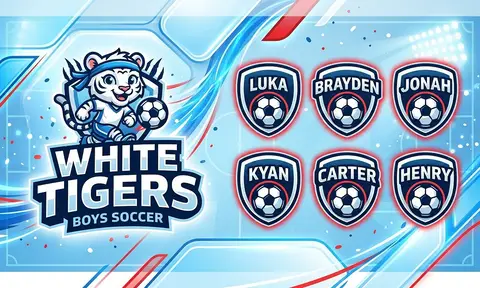 White Tigers Soccer AI image template