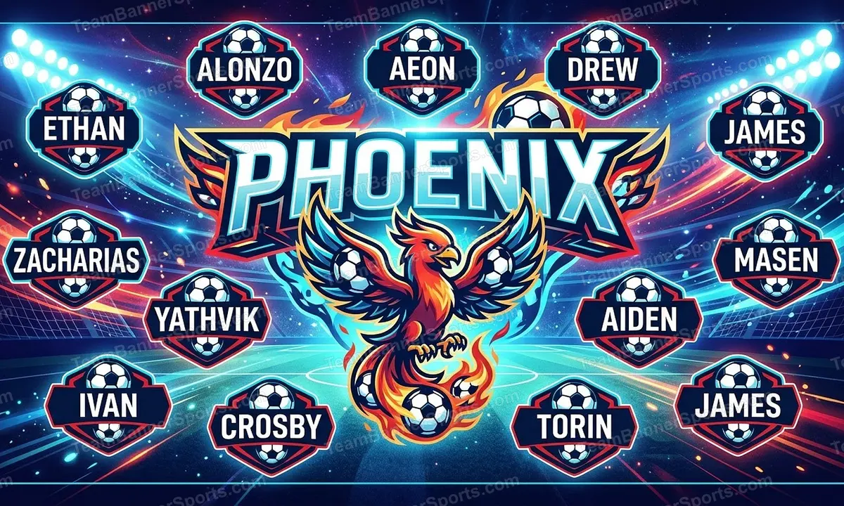 Phoenix soccer team banner created with AI