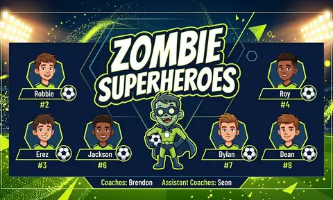 Zombie Superheroes Soccer AI image template