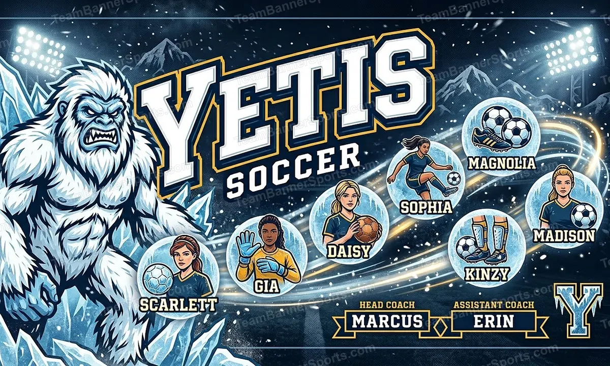 Yetis soccer team banner created with AI