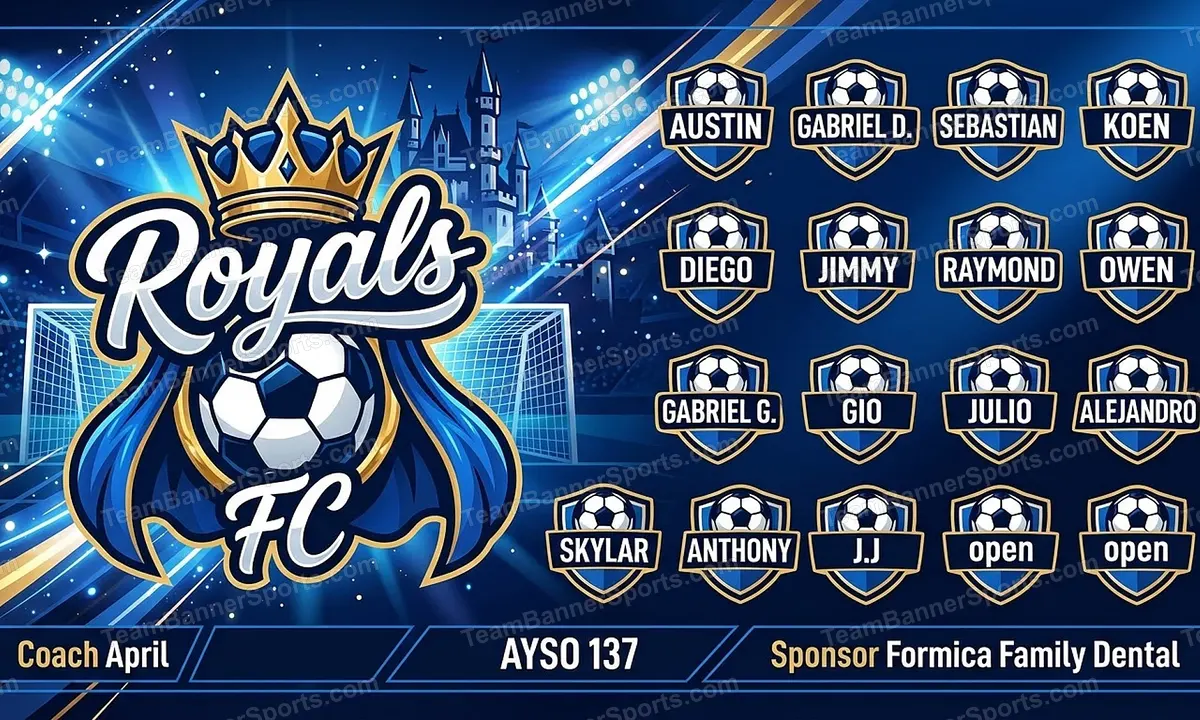 Royals FC soccer team banner created with AI