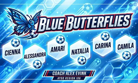 Blue Butterflies Soccer AI image template