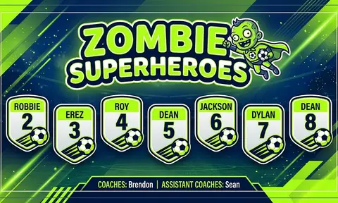 Zombie Superheroes Soccer AI image template