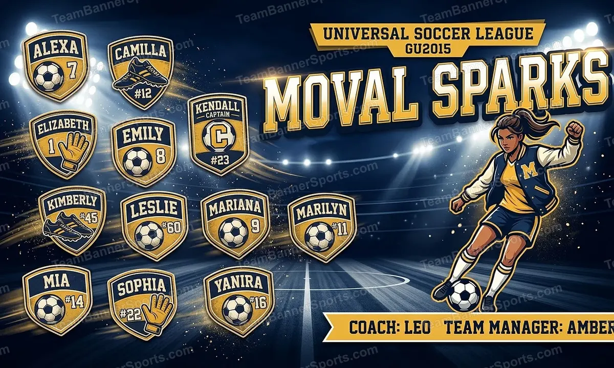 Moval Sparks soccer team banner created with AI