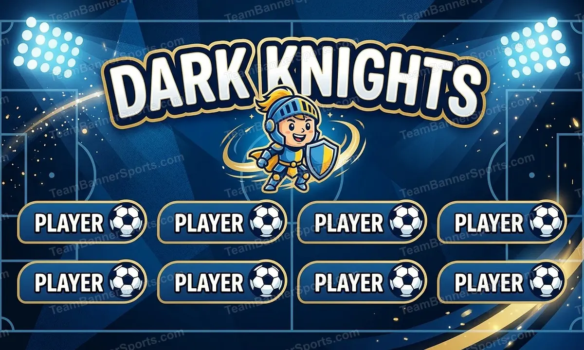 Dark Knights soccer team banner created with AI