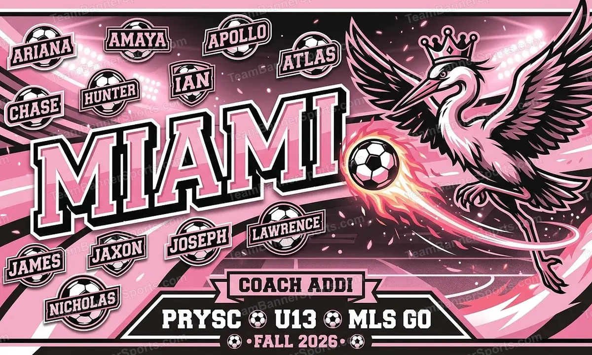 Miami soccer team banner created with AI