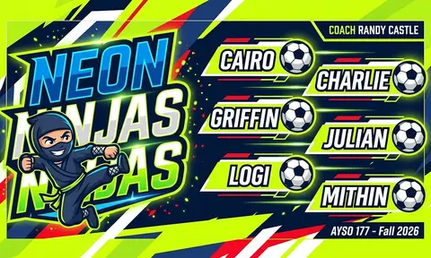 Neon Ninjas Soccer AI image template
