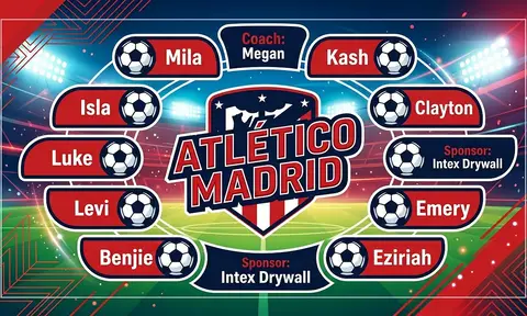 Atlético Madrid Soccer AI image template