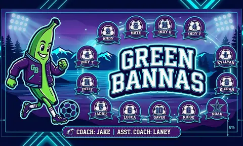 Green Bannas Soccer AI image template
