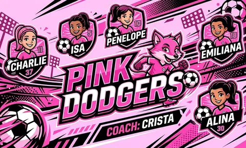Pink dodgers Soccer AI image template