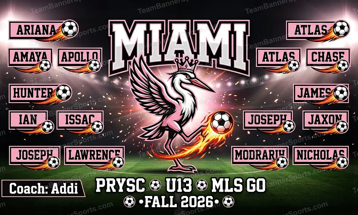 Miami soccer team banner created with AI