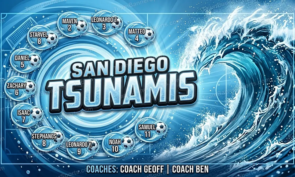 San Diego Tsunamis soccer team banner created with AI