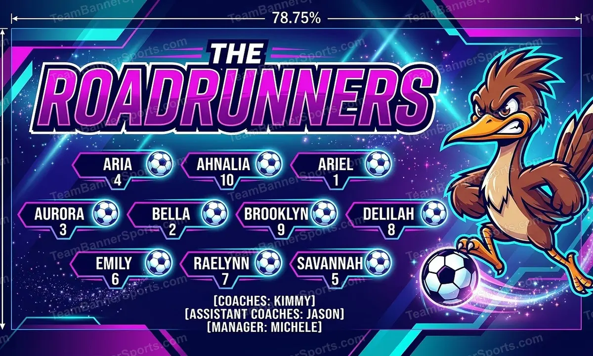 The Roadrunners soccer team banner created with AI