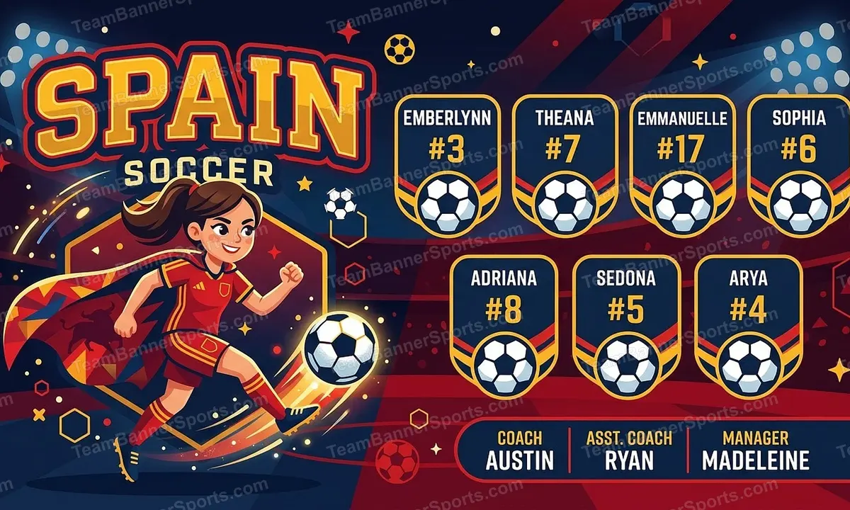 Spain soccer team banner created with AI