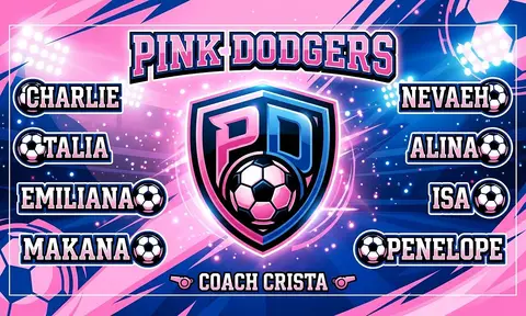 Pink Dodgers Soccer AI image template