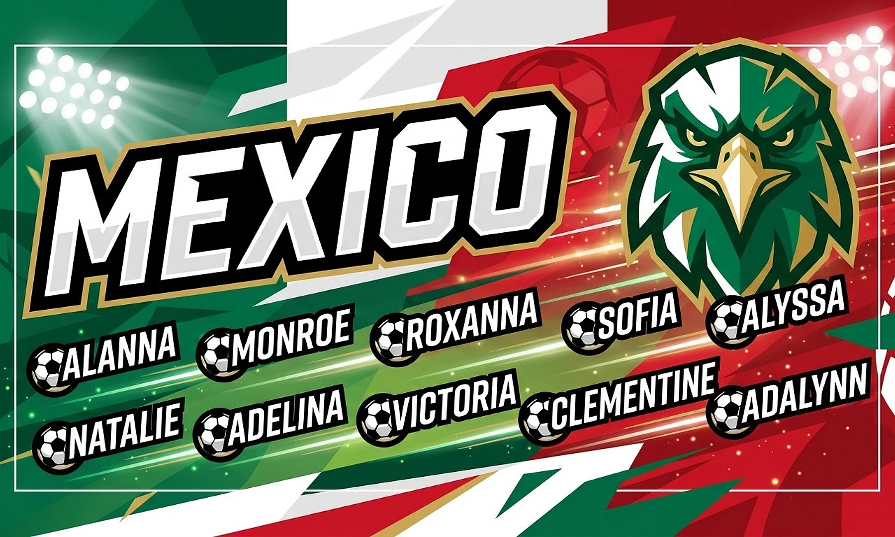 Mexico soccer team banner created with AI