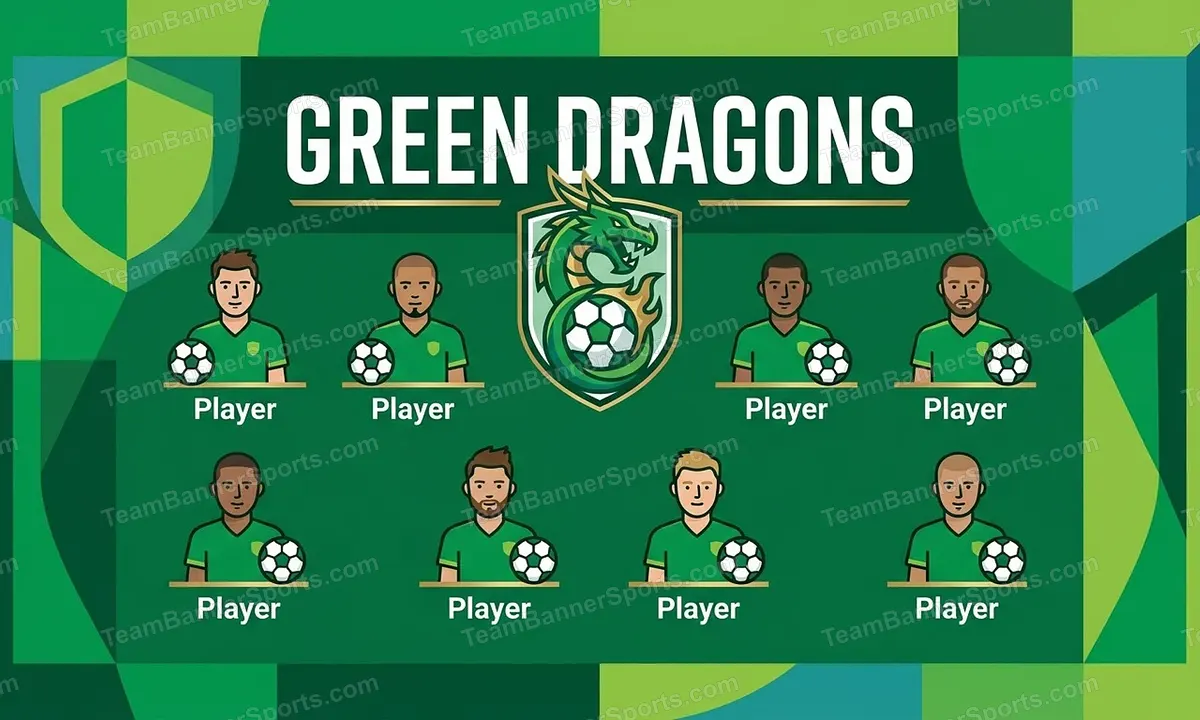Green Dragons soccer team banner created with AI