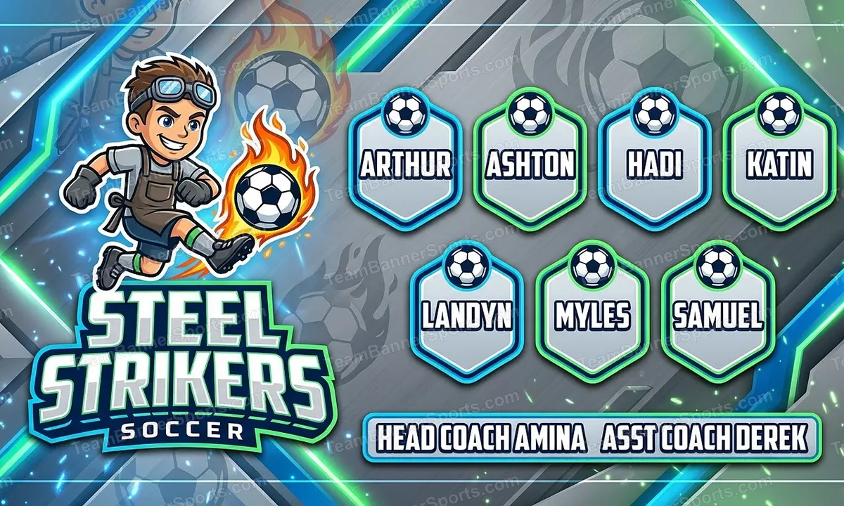Steel Strikers soccer team banner created with AI