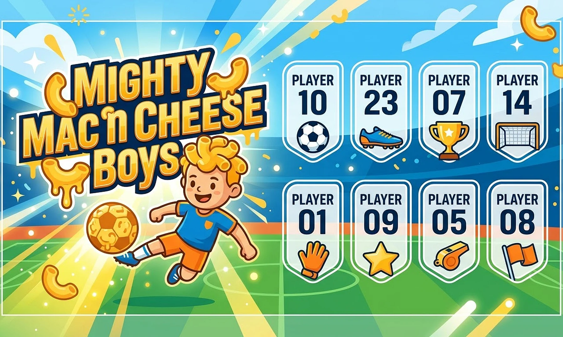 Mighty Mac n Cheese Boys soccer team banner created with AI
