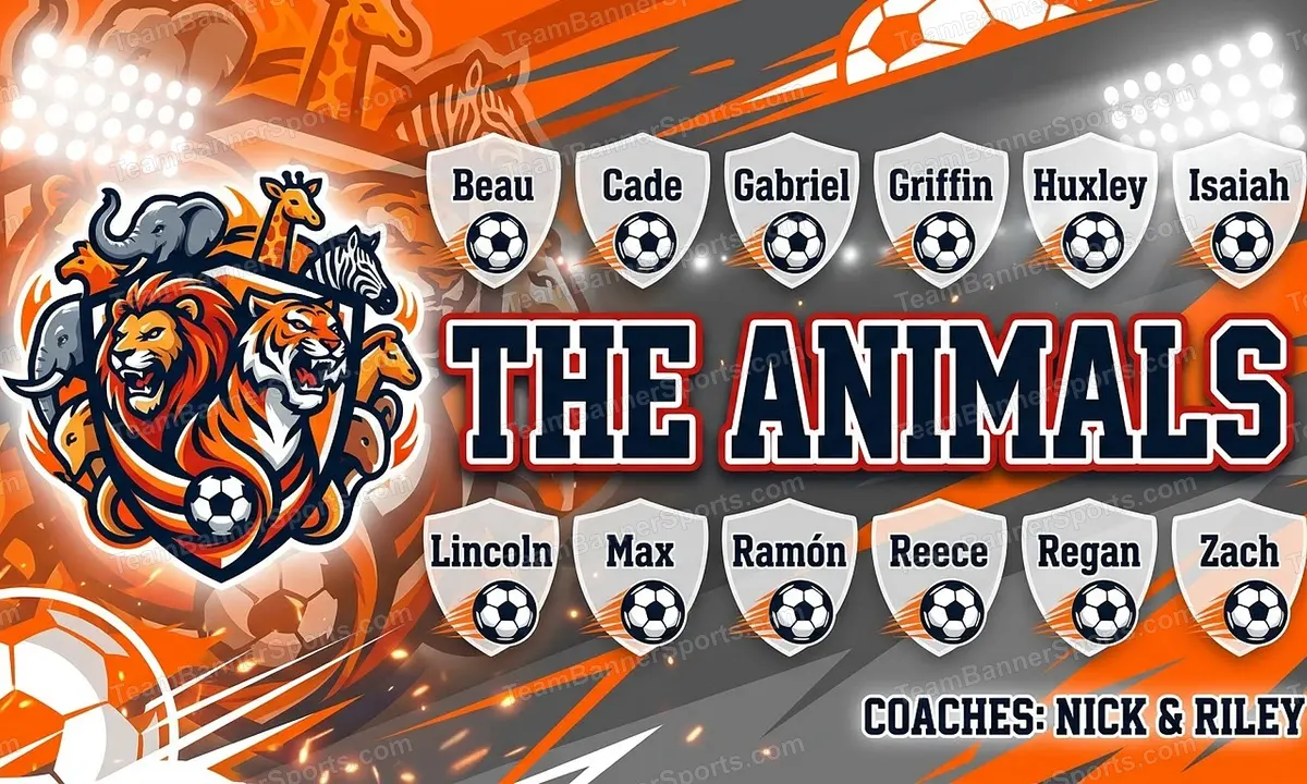 The Animals soccer team banner created with AI