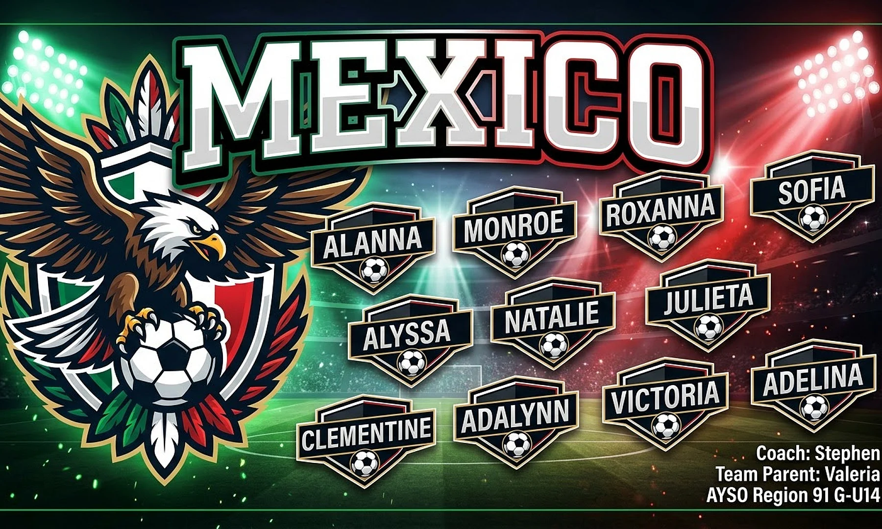 Mexico soccer team banner created with AI
