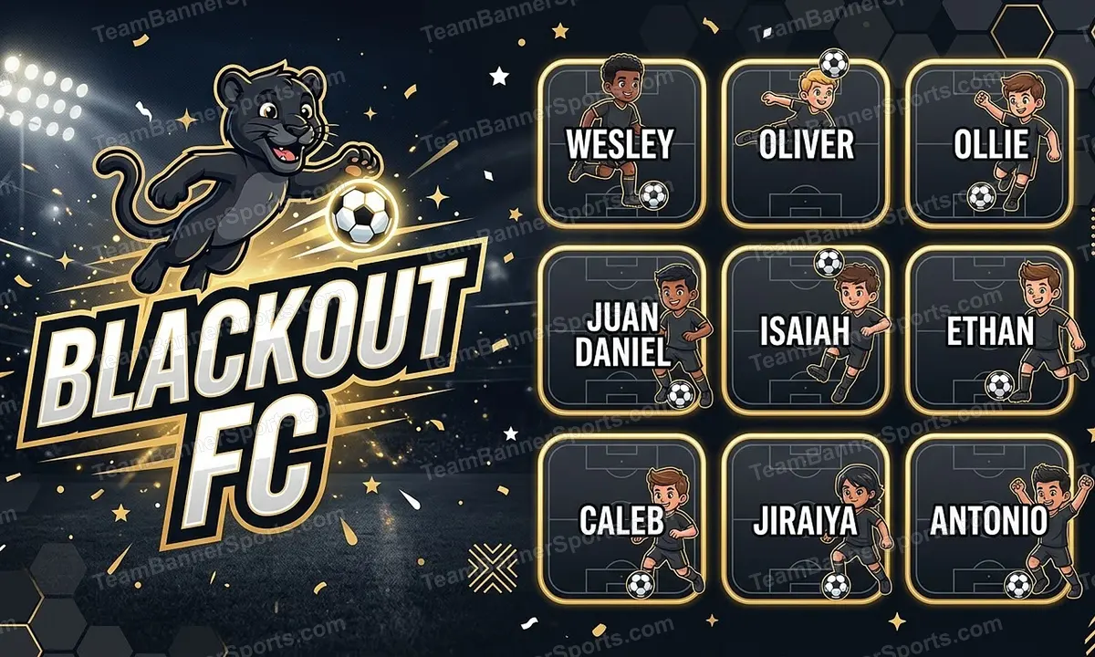 Blackout FC soccer team banner created with AI