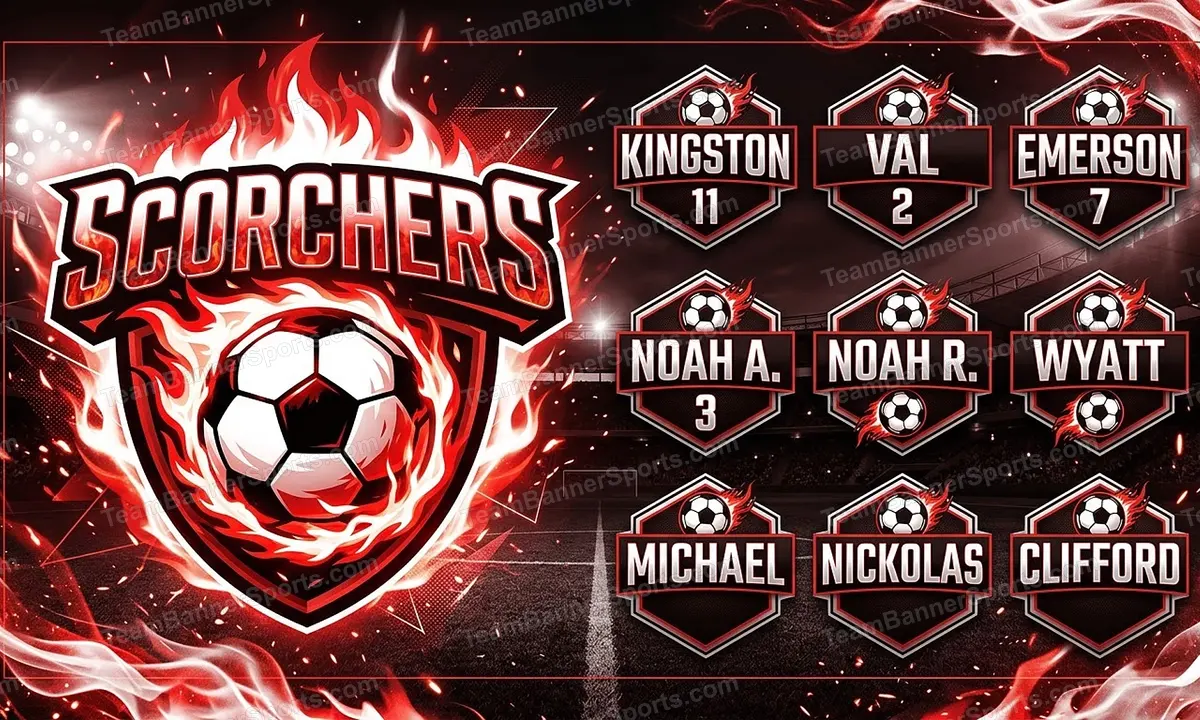 Scorchers soccer team banner created with AI