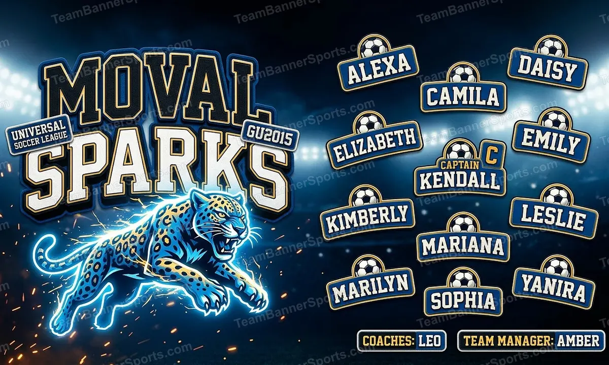 Moval Sparks soccer team banner created with AI